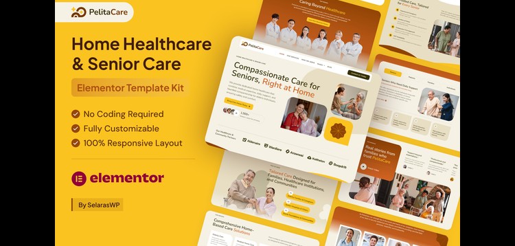 Item cover for download PelitaCare - Home Healthcare & Senior Care Elementor Pro Template Kit