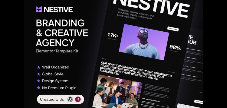 Item cover for download Nestive - Branding & Creative Agency Elementor Template Kit