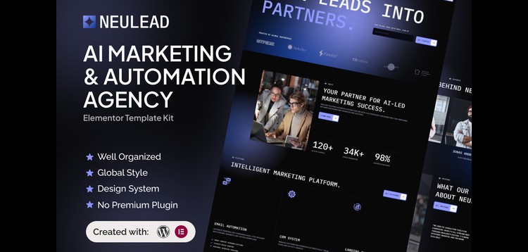 Item cover for download Neulead - AI Marketing & Automation Agency Elementor Template Kit