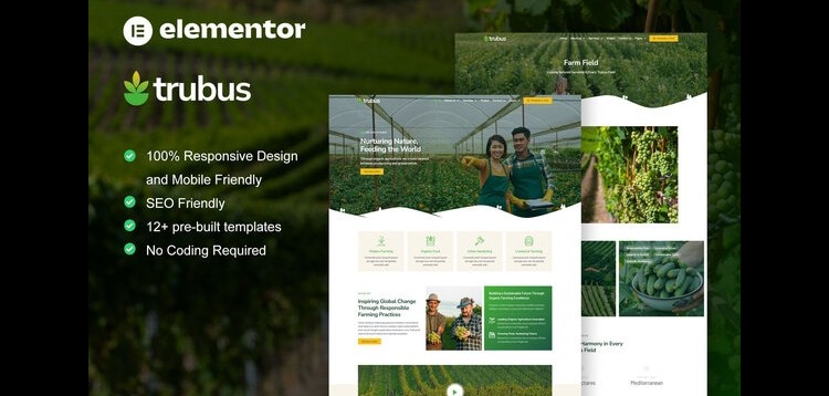 Item cover for download Trubus - Agriculture & Organic Farming Elementor Pro Template Kit