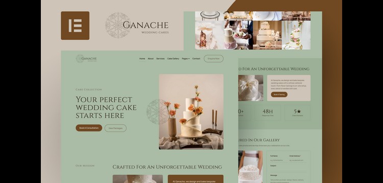 Item cover for download Ganache – Wedding Cake Bakery Elementor Template Kit