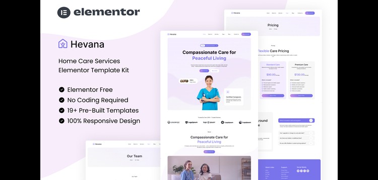 Item cover for download Hevana - Home Care Services Elementor Template Kit