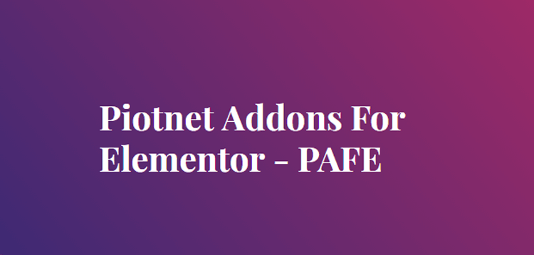 Item cover for download Piotnet Addons For Elementor Pro