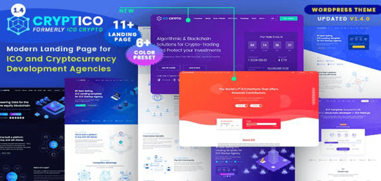 Item cover for download Cryptico - ICO Crypto Landing & Cryptocurrency WordPress Theme​