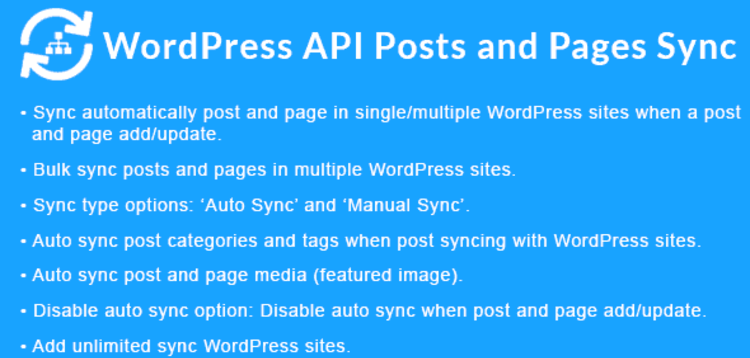 WordPress API Posts and Pages Sync with Multiple WordPress Sites v1.3.0