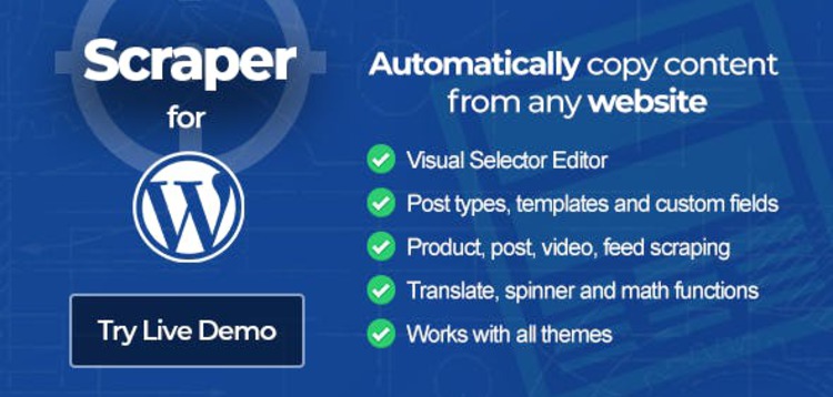 Item cover for download SCRAPER - CONTENT CRAWLER PLUGIN FOR WORDPRESS