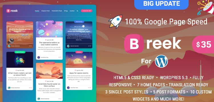 Item cover for download Breek - Minimal Masonry Theme for WordPress