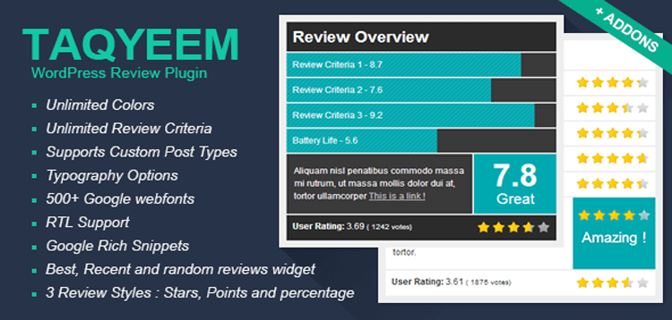 Item cover for download Taqyeem - WordPress Review Plugin