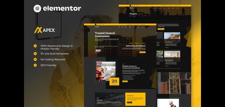 Item cover for download Apex - Construction Elementor Template Kit