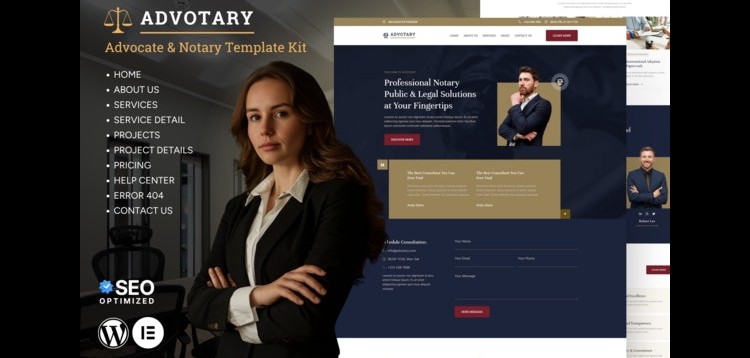 Item cover for download Advotary - Notary Public & Legal Services Elementor Template Kit