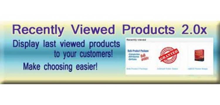 Item cover for download (Ocmod) Recently Viewed Products